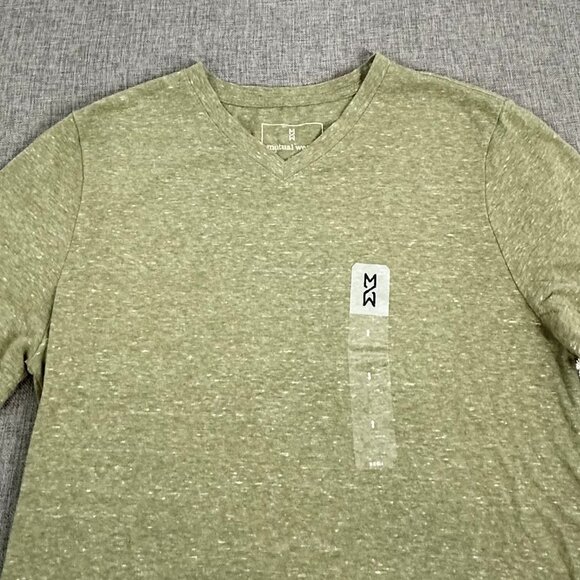NEW! Mens Mutual Weave Short Sleeve Shirt Small Cotton Blend Green Lightweight - Picture 3 of 9